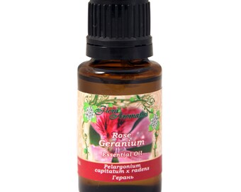 Rose Geranium Pelargonium Capitatum x Radens Essential Oil 0.5 FL OZ / 15 Ml