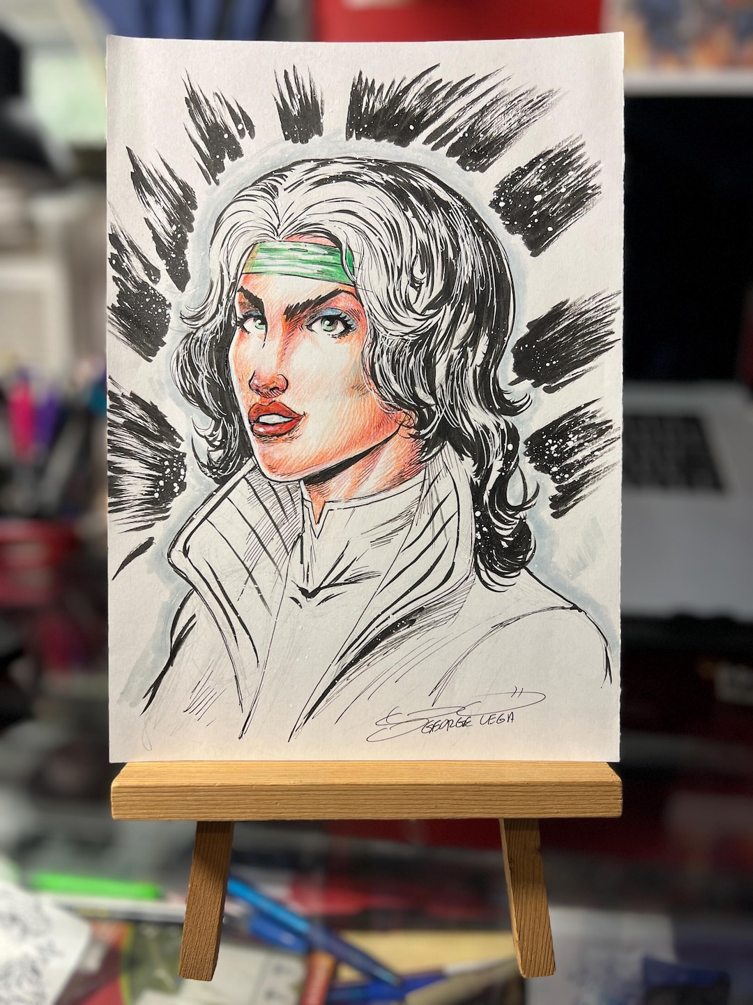 Rogue, Ink & Color Pencil Drawing by George Vega - Etsy
