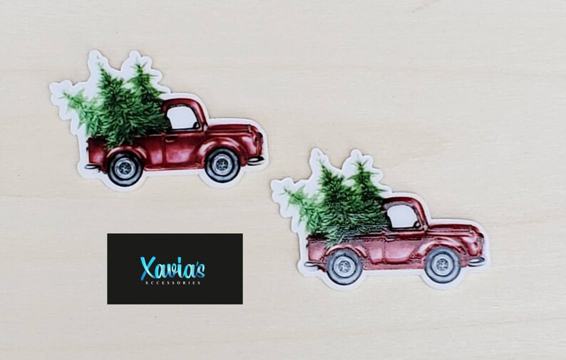 Little Red Truck Christmas Little Red Truck Flatback Little Red Truck Planar Christmas Planar Red Truck Embellishment Red Truck Resin