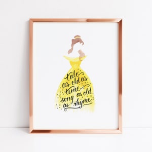 DIGITAL: Tale as old as time Beauty and the Beast quote Print | Princess Belle