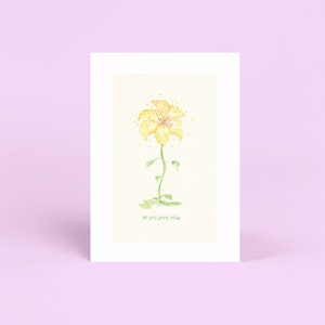 Carte de voeux de fleur de raiponce avec enveloppe | Vierge 4,5 x 6,25 po.
