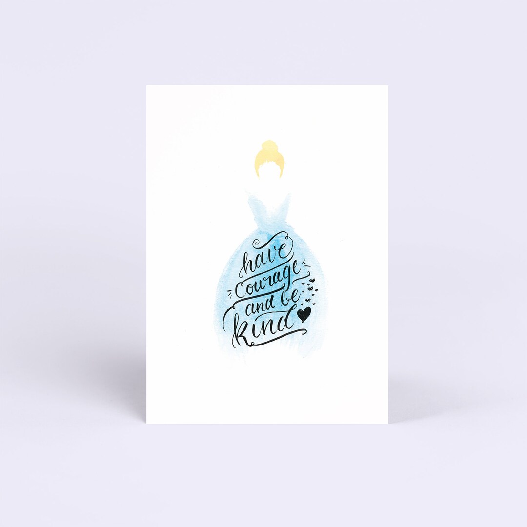 Cinderella Greeting Card With Envelope | Blank 4.5 X 6.25" | Princess ...