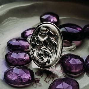 Outlander Inspired Thistle Ring Sterling Silver Thistle Ring Handmade Thistle Jewelry Outlander Fan Art Jewelry