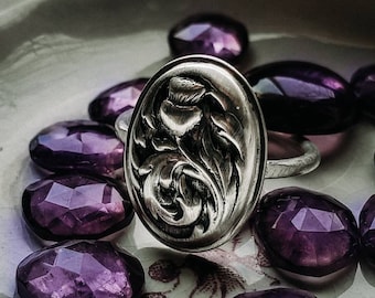 Outlander Inspired Thistle Ring Sterling Silver Thistle Ring Handmade Thistle Jewelry Outlander Fan Art Jewelry
