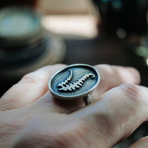 Portrait Of An Unfurling Fern Ring Appalachian Spring Collection Shadowbox Ring