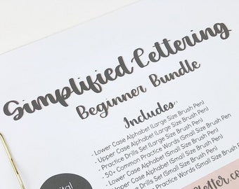 Digitaler Download Vereinfachtes Schriftzug-Arbeitsblatt Bundle Groß- und Kleinschreibung mit Übungswörtern und Bohrern - Druckbare Schriftzug-Übungsblätter