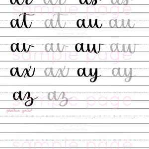 May include: A handwriting practice worksheet with the letter 'a' and various combinations of the letter 'a' with other letters, such as 'ar', 'as', 'at', 'au', 'av', 'ax', 'ay', and 'az'. The worksheet includes lines for practicing handwriting.