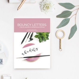 Bouncy Lettering // Instructional Workbook + Practice Worksheets