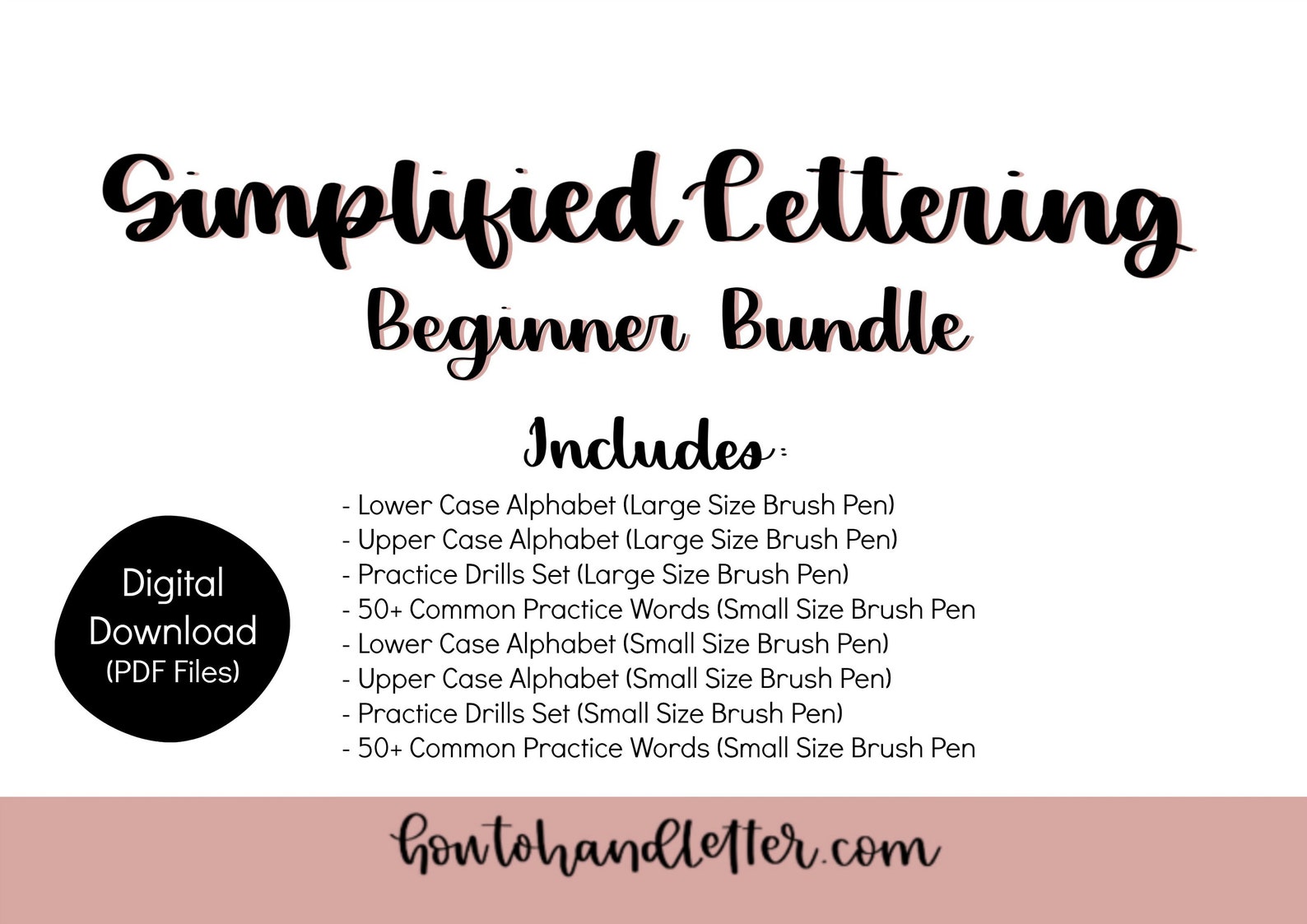 Digital Download Simplified Lettering Worksheet Bundle Upper & Lower ...