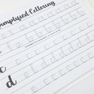 Digital Download Simplified Lettering Worksheet Bundle Upper & Lower Case w/Practice Words and Drills Printable Lettering Practice Sheets image 3