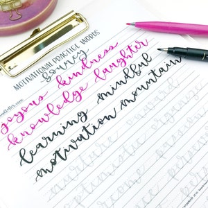 101 Motivational Practice Words in 3 Styles (large, Small and Bouncy ...