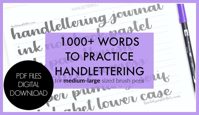 Electronic Down load 1000 Educate Phrases - Printable Lettering Educate Sheets How in direction of Handletter graphic about Printable Lettering named Electronic Obtain 1000 Coach Text - Printable Lettering Educate Sheets How in direction of Handletter