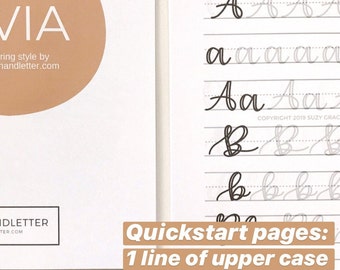 The Olivia Faux Calligraphy Printable Handlettering Worksheets (PDF File Only) From How To Handletter | For Beginners