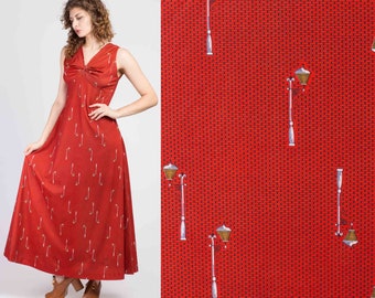 brick red maxi dress