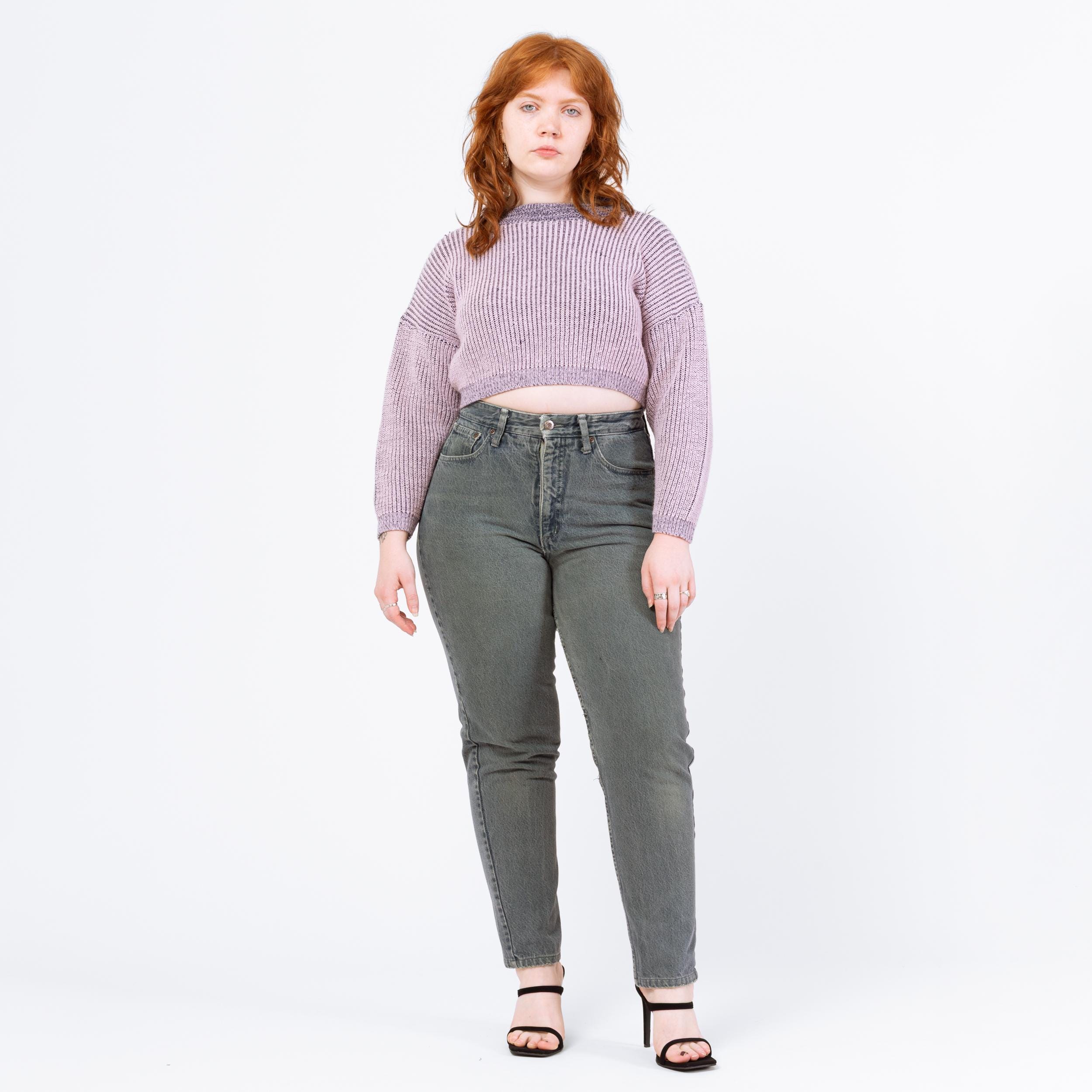 Vintage 90s Faded Green High Waisted Jeans - Large, 32