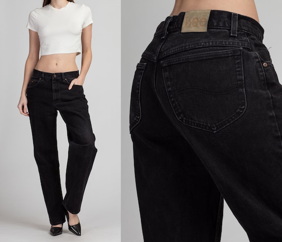 Vintage Lee Black Unisex Jeans - 32x31 | Denim Hig