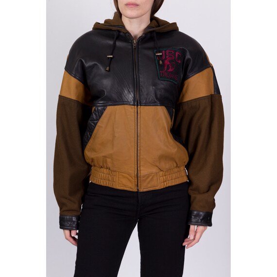 90s USC Trojans Leather Color Block 