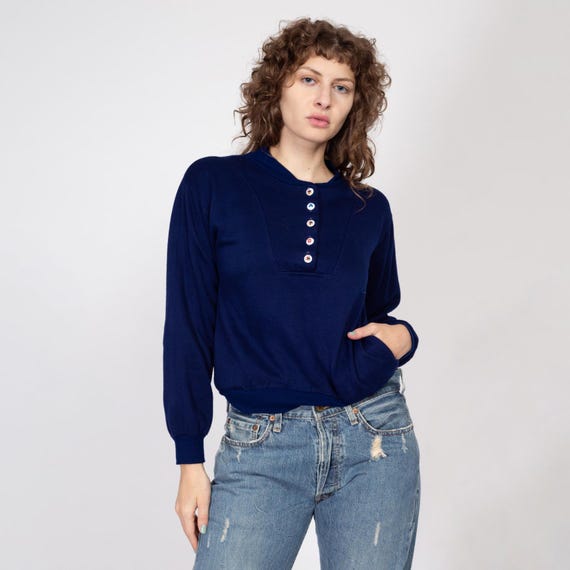 Vintage henley sweatshirt hotsell