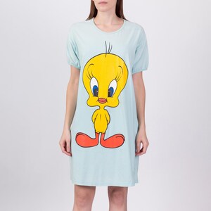 looney tunes shirt dress Silk Shirt Dress Printed Looney Tunes