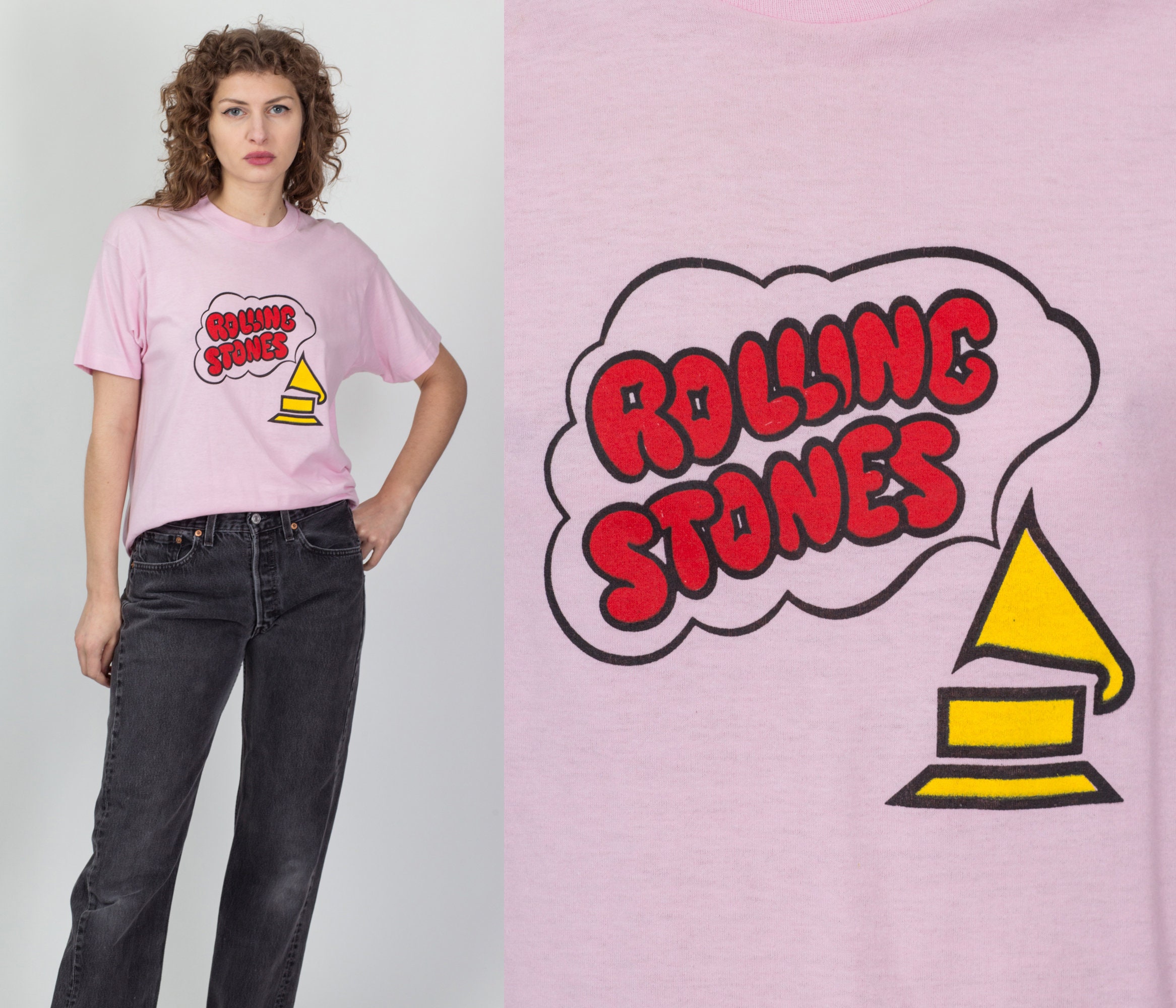 M-L 80s Rolling Stones Grammy Award T Shirt Men's - Etsy