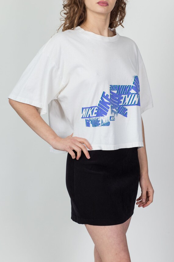 Large 90s Nike Cropped Graphic T Shirt Unisex | V… - image 4