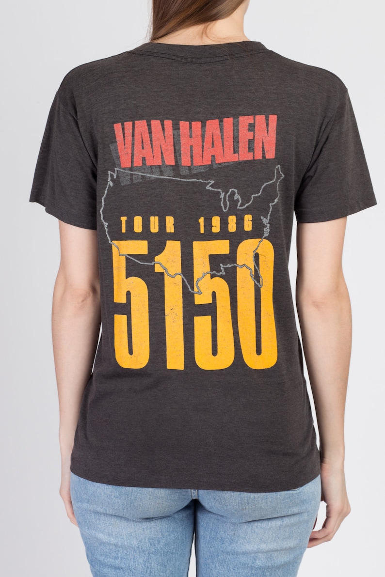 Medium Vintage 80s Van Halen 5150 Tour T Shirt Unisex 1986 Rare Graphic Collectible Rock Band Tee image 5