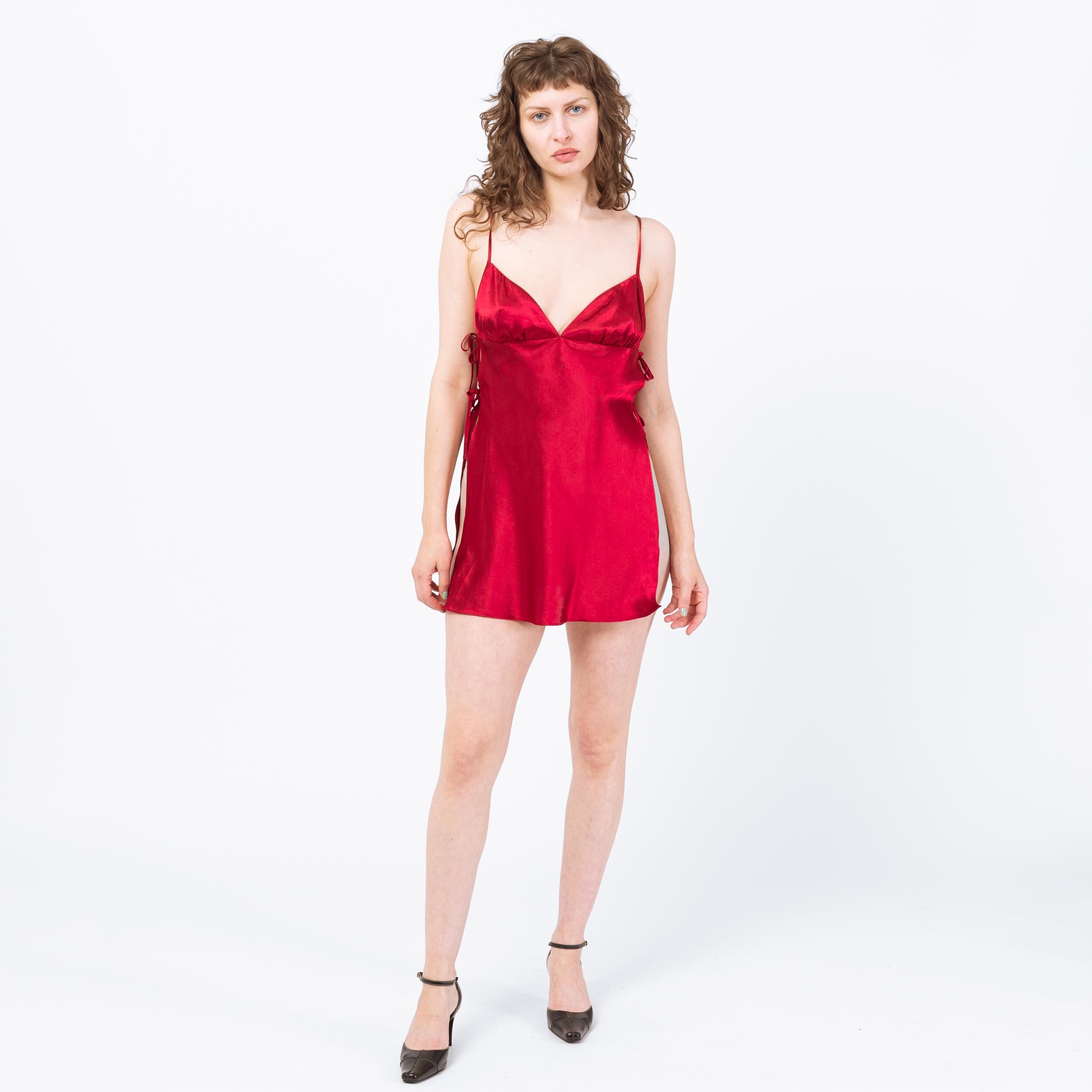 open lace back dress vintage 80s fredericks of hollywood red drapey sequin dress – LuAnne Vintage
