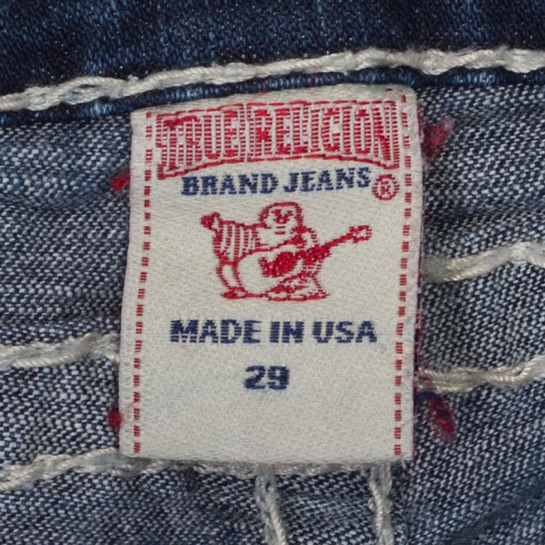 Medium Y2K True Religion Low Rise Bootcut Jeans Vintage Billy Super T 2000s Slim Dark Wash Stretch Denim image 8