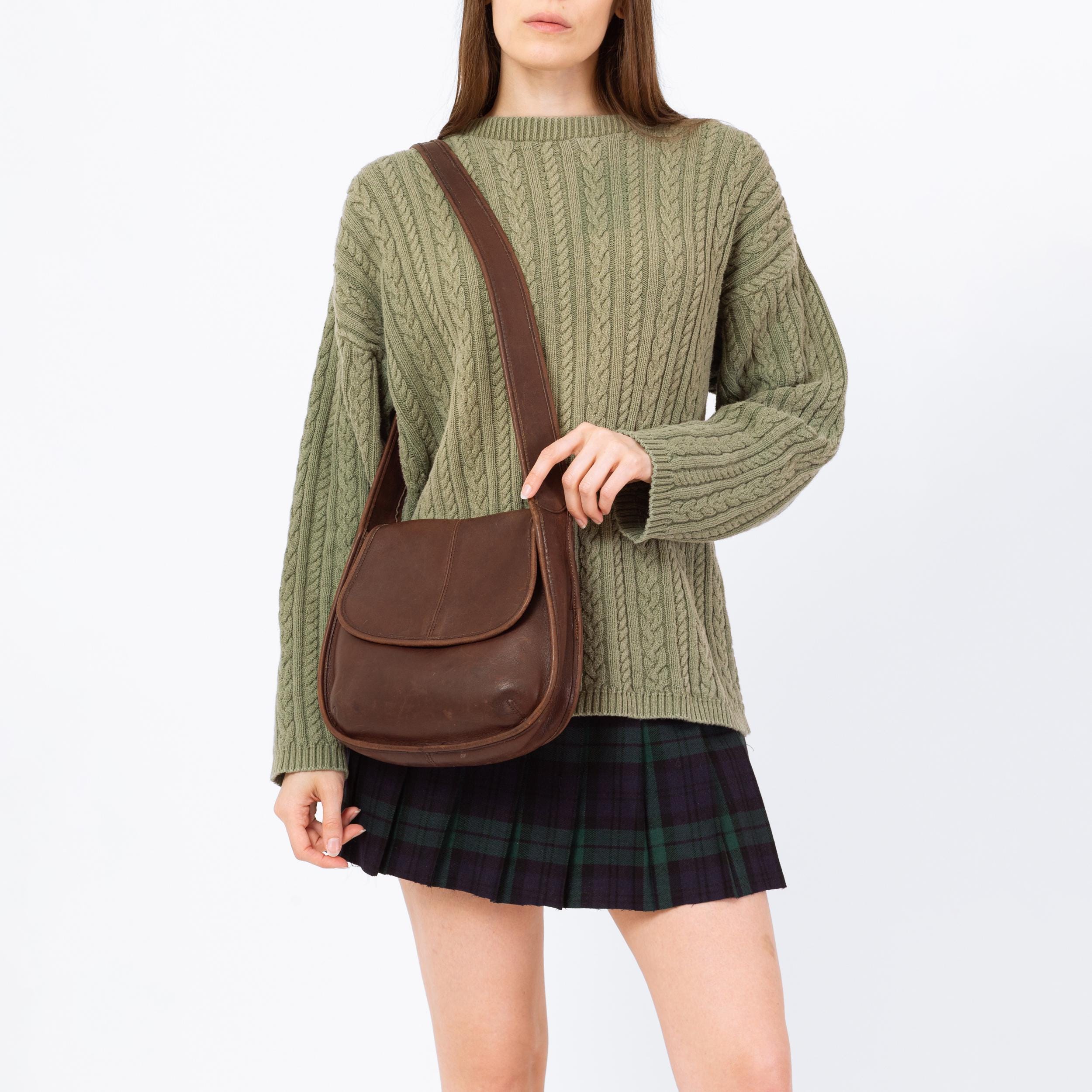 Vintage 90s Coach Ergo Brown Leather Flap Bag | Authentic