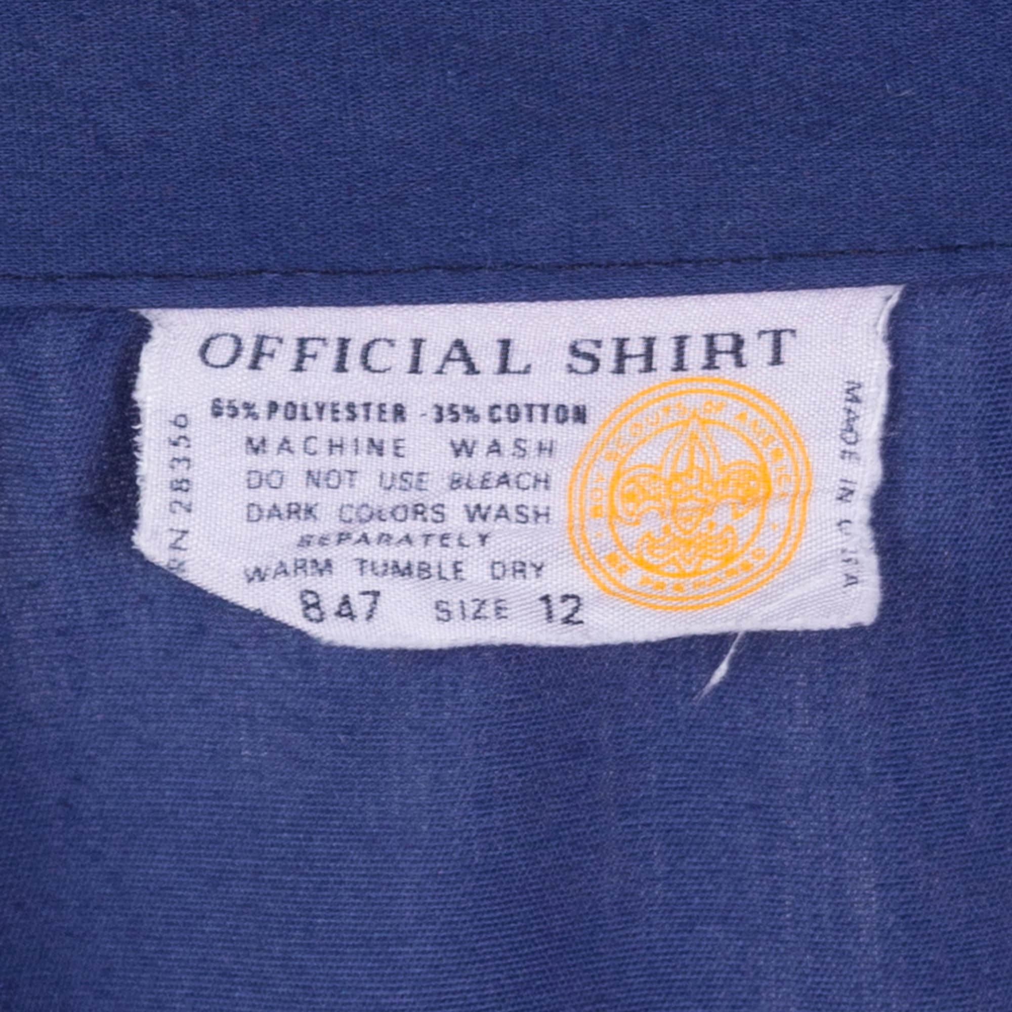 XXS 80er Jahre Pfadfinder Uniform Shirt Petite Vintage Navy Blau