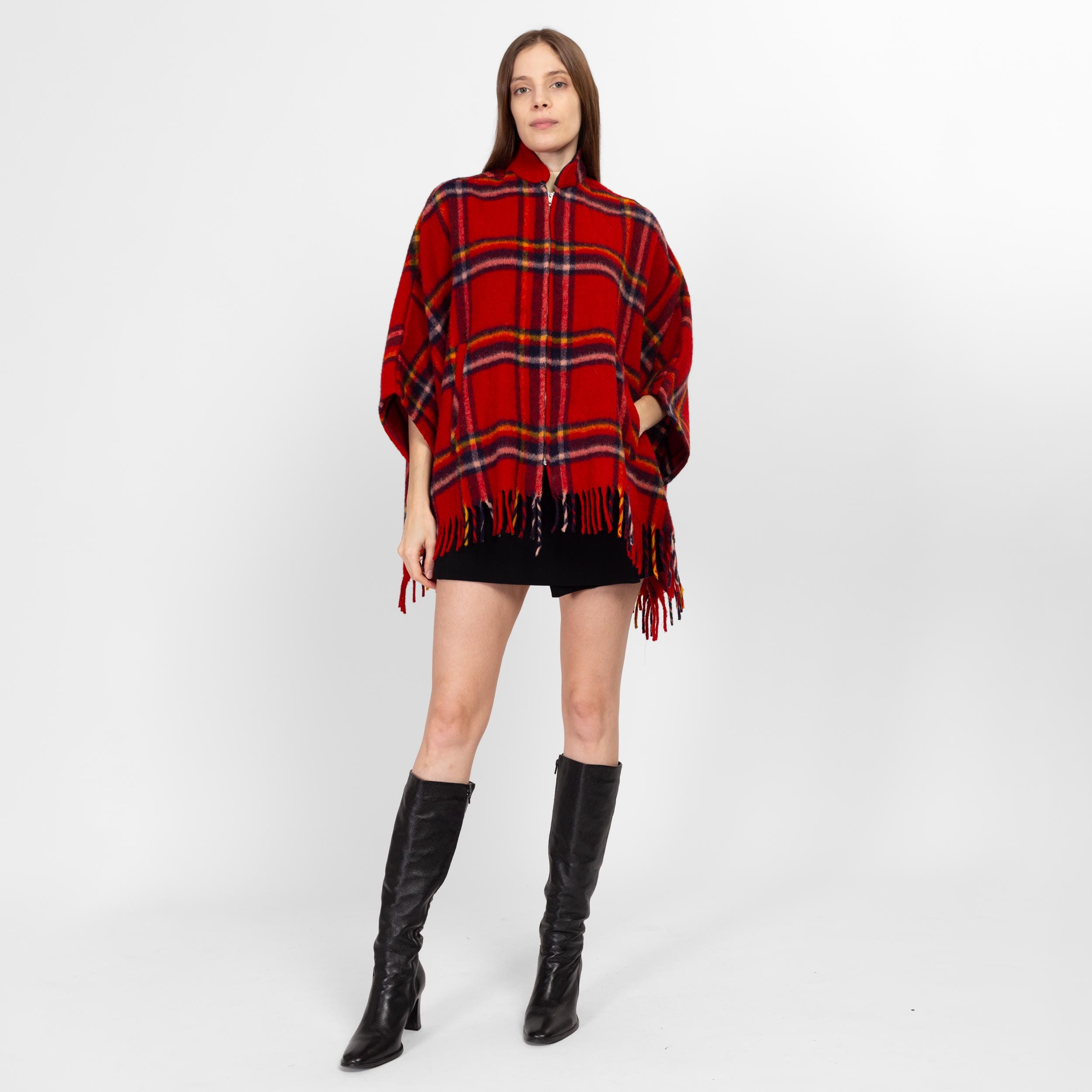 70s Plaid Poncho - Etsy 70s Plaid Poncho - Etsy