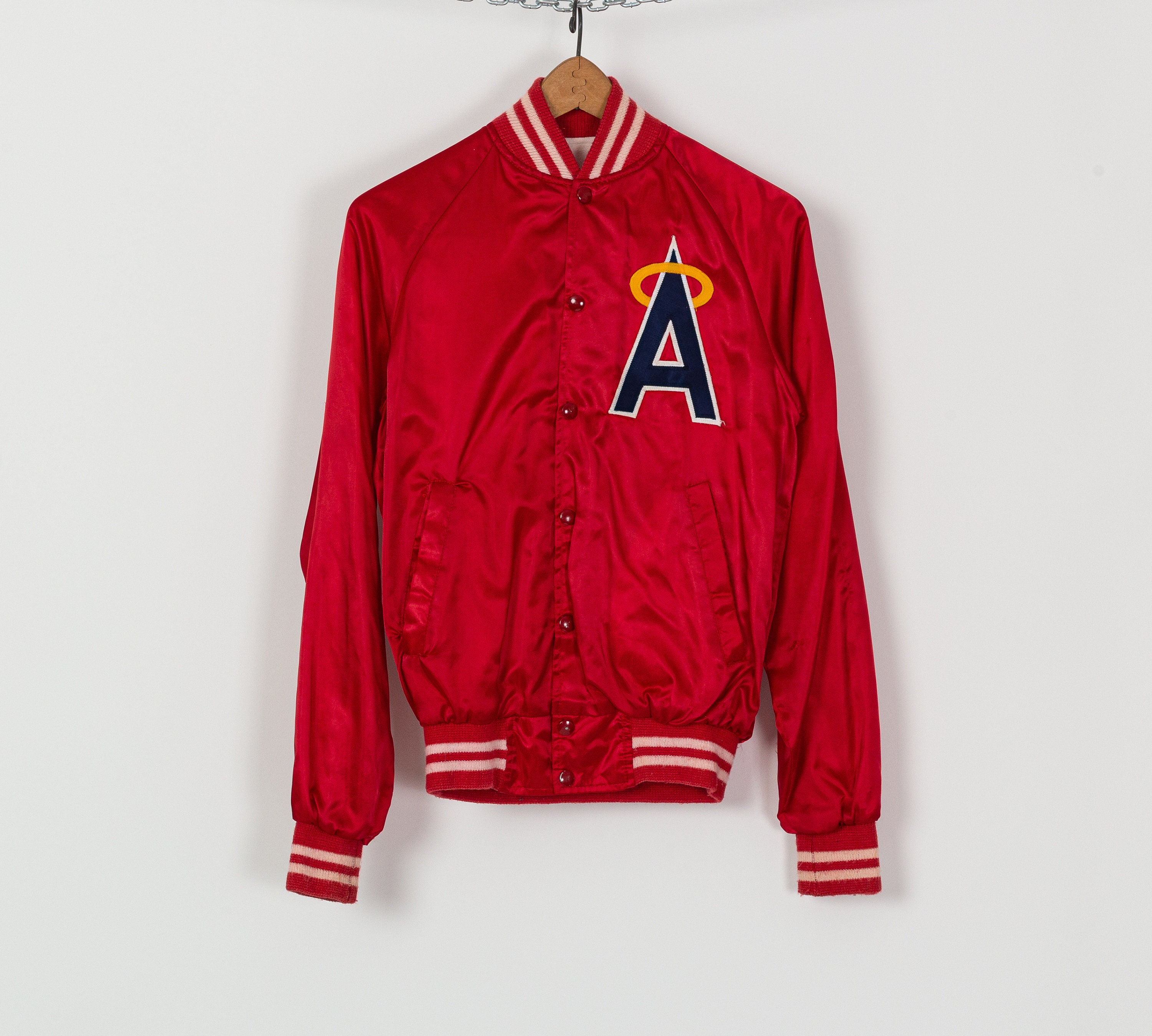 80s Los Angeles Angels Red Satin Jacket Men's XS 