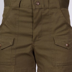 70s High Waist Boy Scout Uniform Shorts XS to Small Vintage Olive Green Utility Cargo Shorts image 6