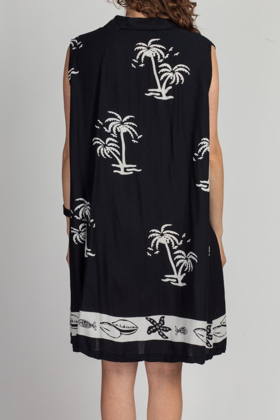 2X-3X 90s Black Palm Tree Print Mini Sundress | V… - image 5