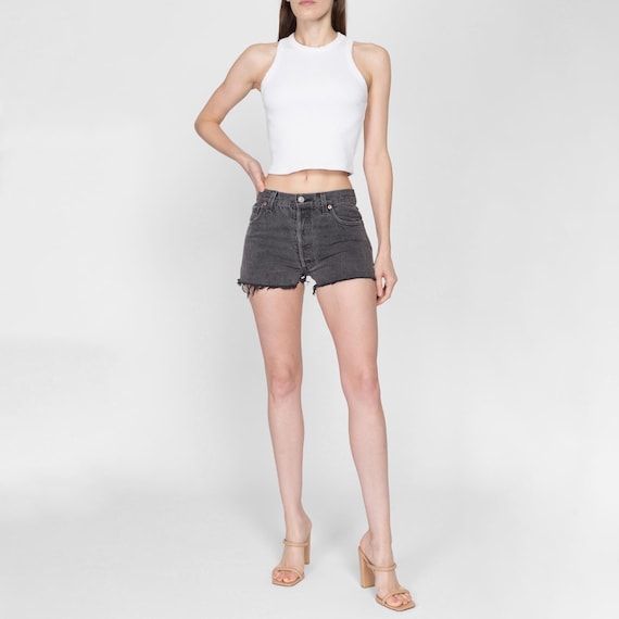 【VINTAGE】90s Levi's Black 501 Cut off 90s Levis 501 Black Cut off Jean Shorts - Small | Vintage Levi's