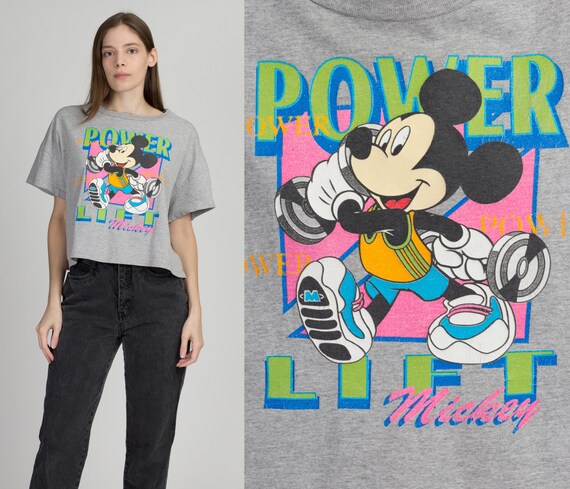 90s Mickey Mouse Power Lift Crop Tee 