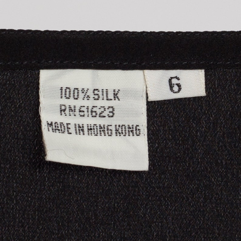 XS-Sm 90s Black Silk Camisole Top Vintage Minimalist Sleeveless Spaghetti Strap Tank image 6