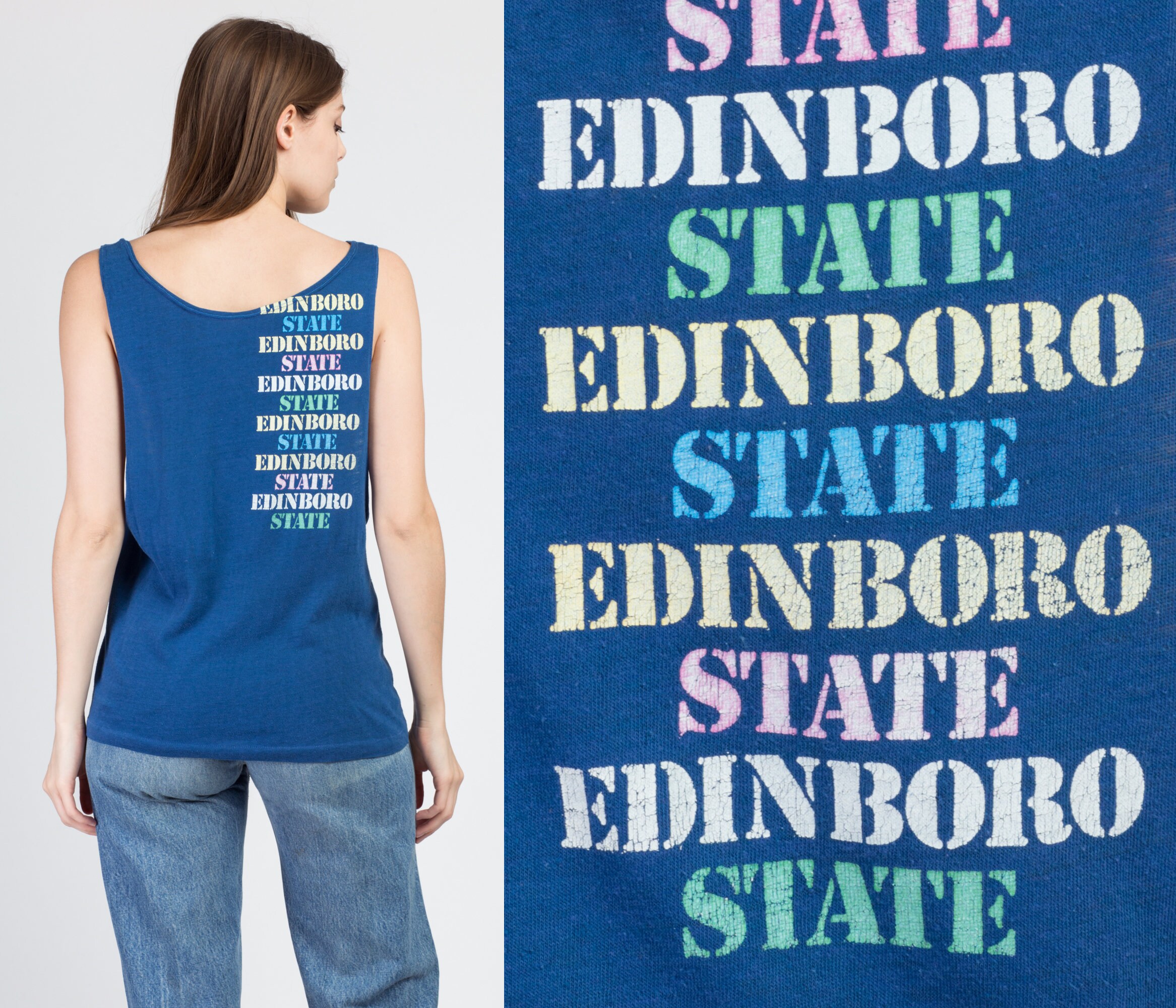 80s Edinboro State College Muscle Tank 