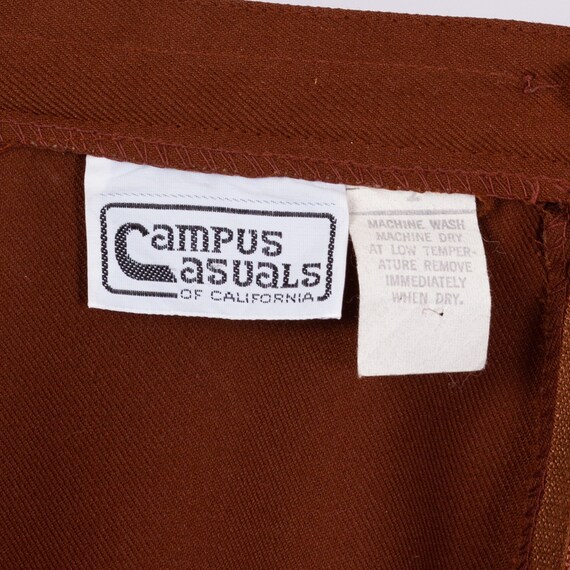 70s Campus Casuals Rust Brown A Line Skirt Extra … - image 6