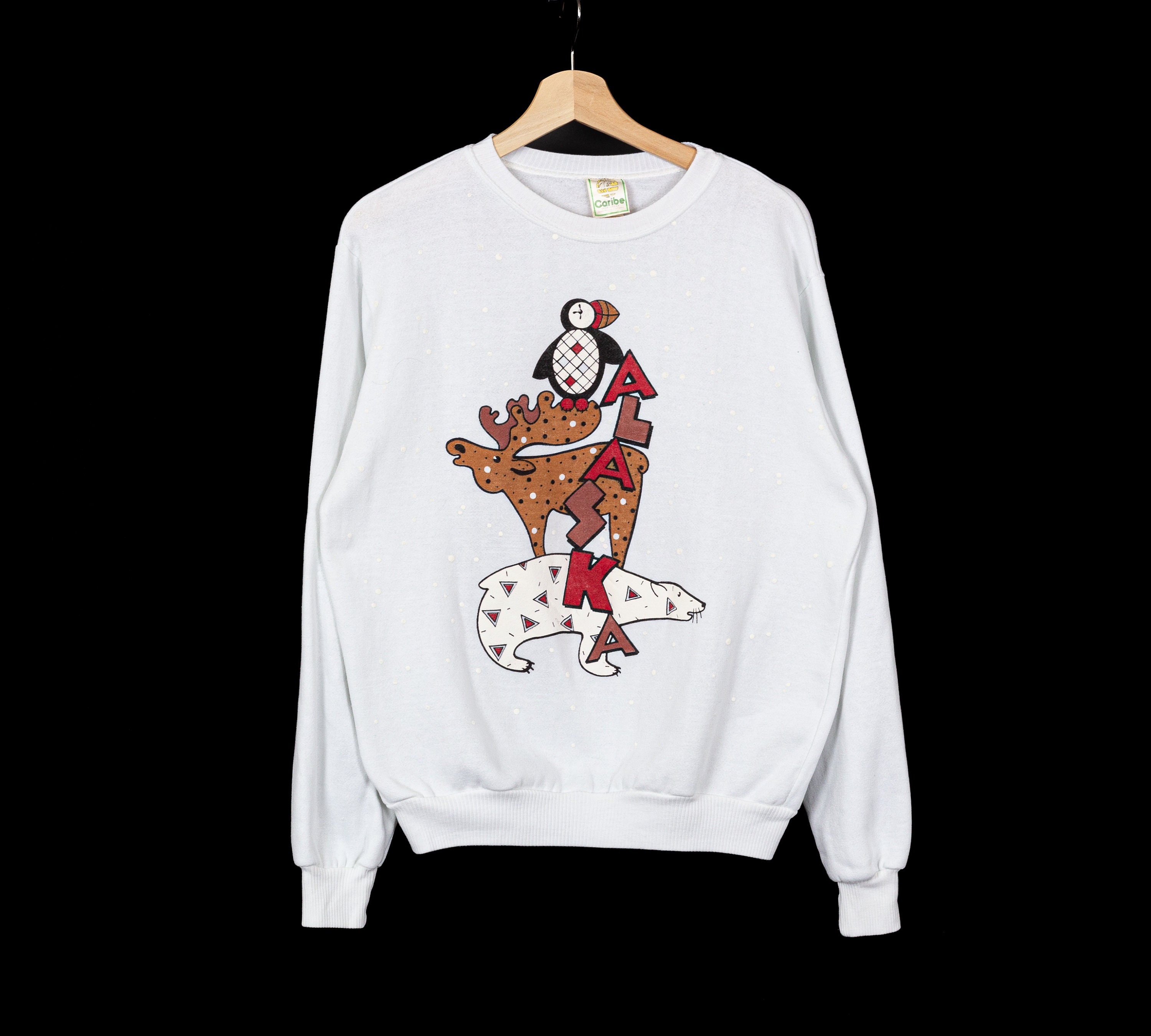 Vtg Alaska Sweatshirt Medium Vintage Moose Sweater Jumper 