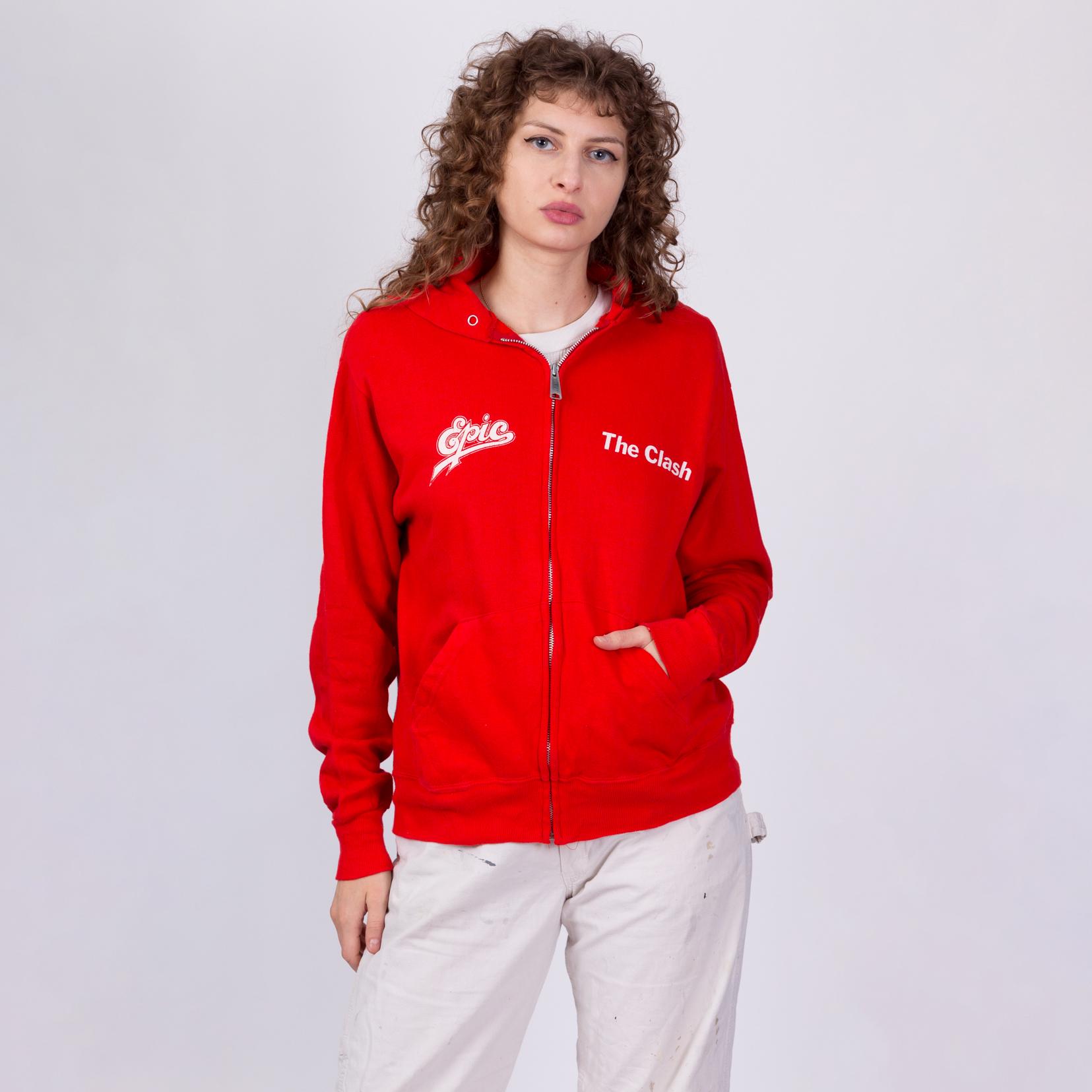 Med-lrg 80s the Clash London Calling Hooded Sweatshirt Unisex 