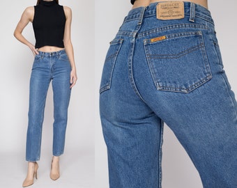 XS 90s Jordache Mid Rise Mom Jeans | Vintage Medium Wash Denim Tapered Leg Jeans