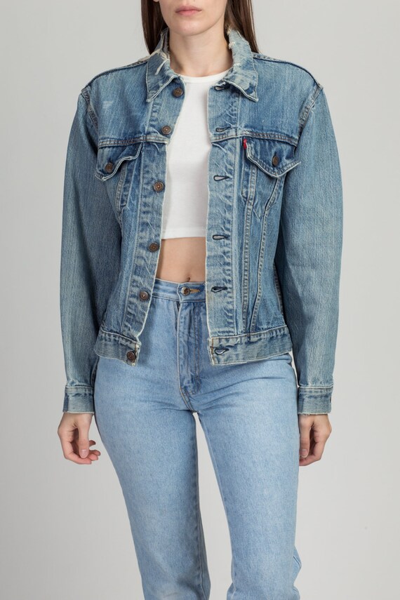 Levis Denim Jacket - Men's Small, Women's Medium | Vintage 70s Punk Jacket Two Pocket Made in USA Denim Trucker Jacket