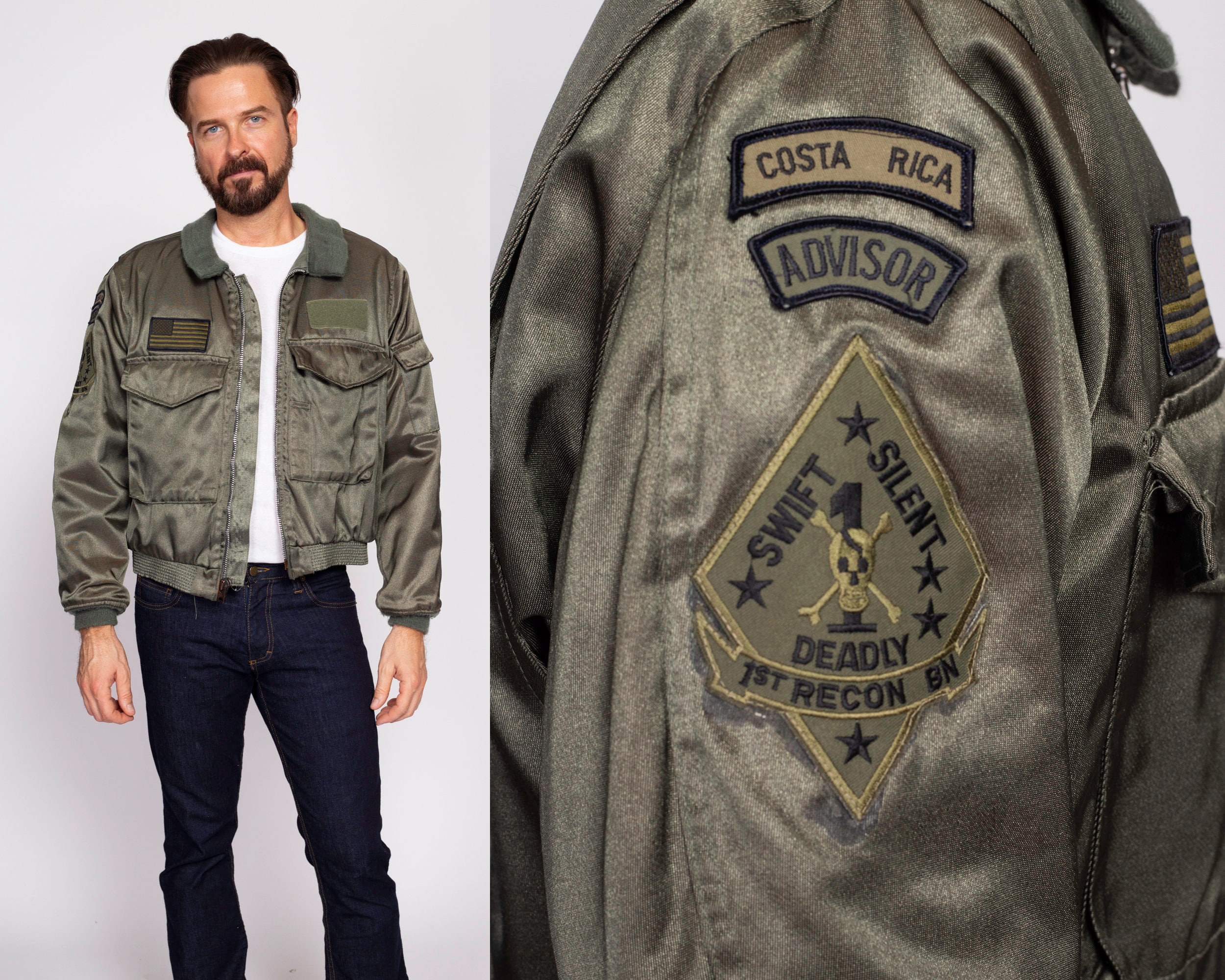 80s USMC 1st Recon Battalion Bomber Jacket Men's Medium 80s USMC 1st Recon Battalion Bomber Jacket Men's Medium