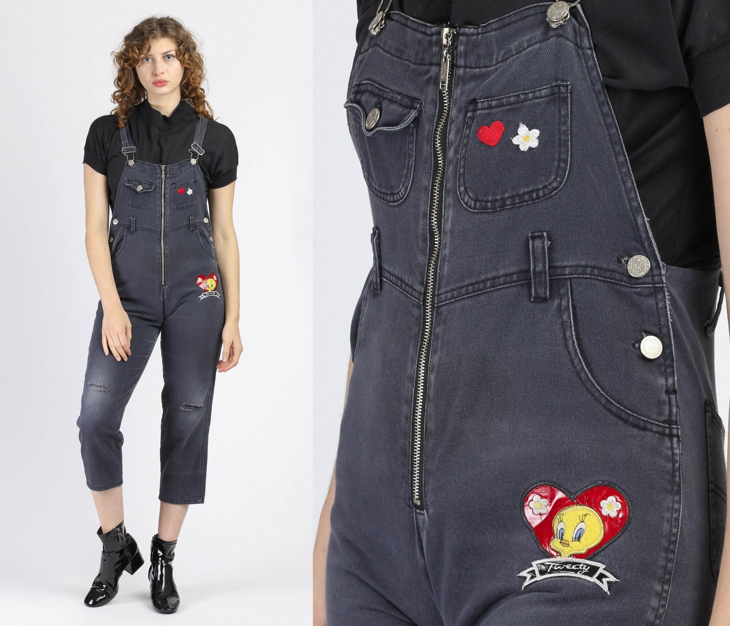 vintage 90s ″fraying″coveralls y2k-