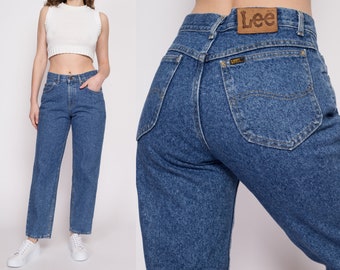 Vintage Lee Riders High Waisted Mom Jeans Medium, 30" | 80s Stonewash Denim Tapered Leg Jeans