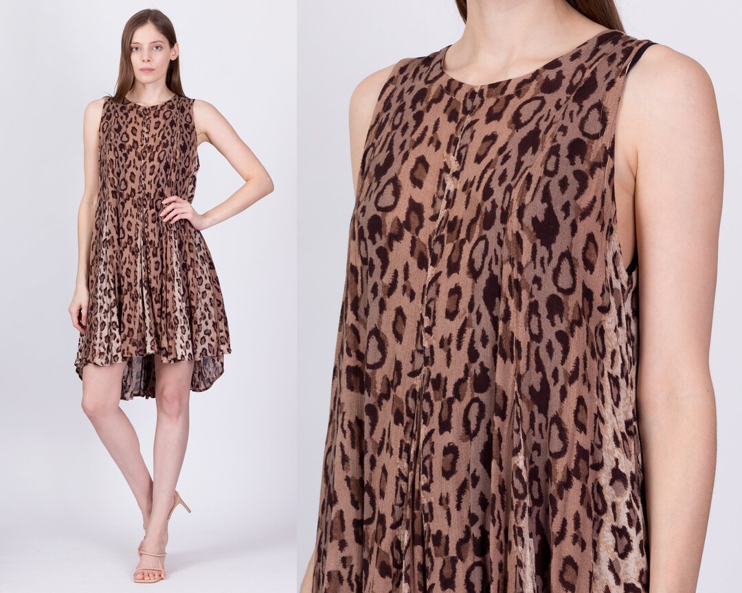 90s Leopard Print Dress (M)