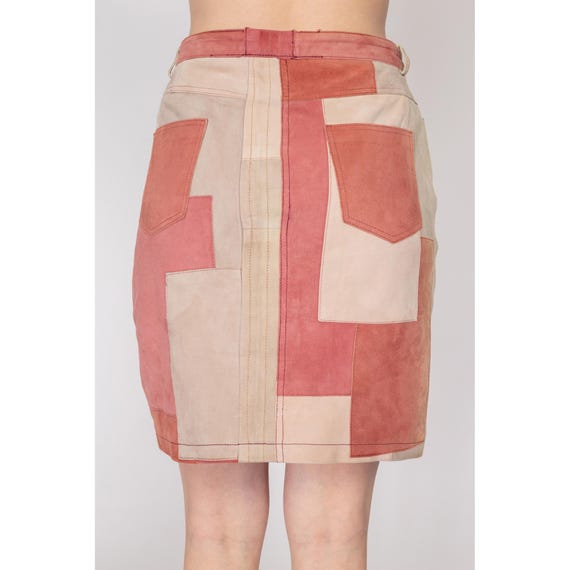 Medium Suede Patchwork Mini Skirt | Vintage High … - image 6