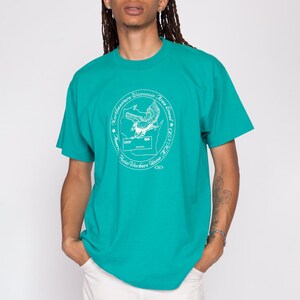 Camiseta de los años 90 del sindicato de trabajadores postales estadounidenses para hombre, talla XL / Camiseta con gráfico vintage verde azulado del cartero de Wisconsin del USPS