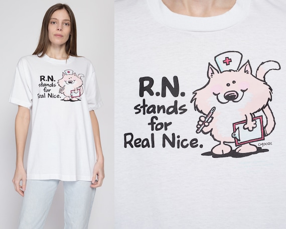 XL 90s Nurse "RN Stands For Real Nice" T Shirt | … - image 1